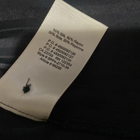 Chic Wilfred Silk Blend Charcoal Black Tunic Button-Up Blouse - Picture 12 of 12